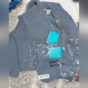 Posh Peanut Slate Cuddle And Bodysuit